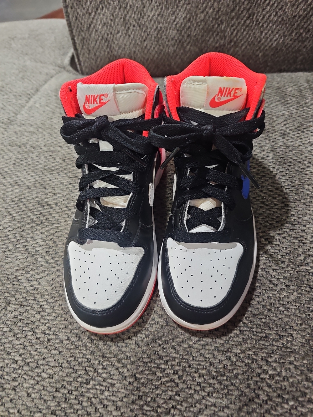 Nike Kids' High-Top Sneakers - Black, White & Red